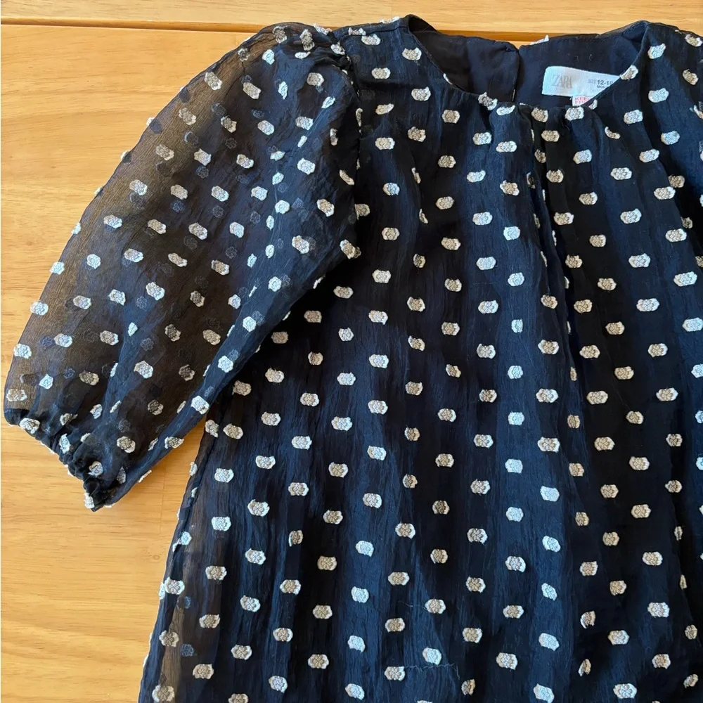 Zara‎ chiffon dress golden and black baby toddler 12-18 months